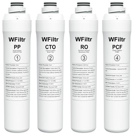 ROPOT 4-Pack Replacement Filter Set Compatible with Bluevua RO100ROPOT RO100ROPOT-UV RO System (1 PP, 1 CTO, 1 RO, 1 PCF)