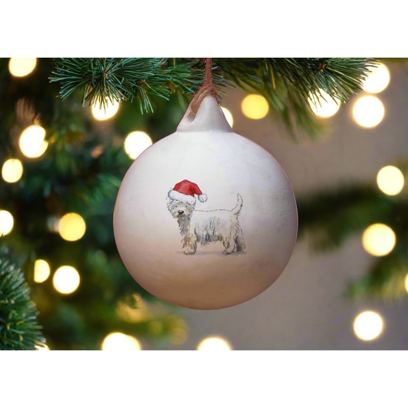 Image Industry Westie Ceramic Bauble - Tree Decoration - Christmas