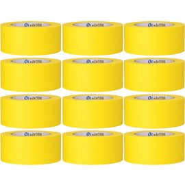 Oleitodh 12 Rolls Yellow Painters Tape Bulk 2 inch x 660 Yards, Painters Masking Tape No Residue Wall Painting Tape Artist Tape Trim Edge Finishing Tape for Wall Painting Decoration DIY Supplies | Oleitodh