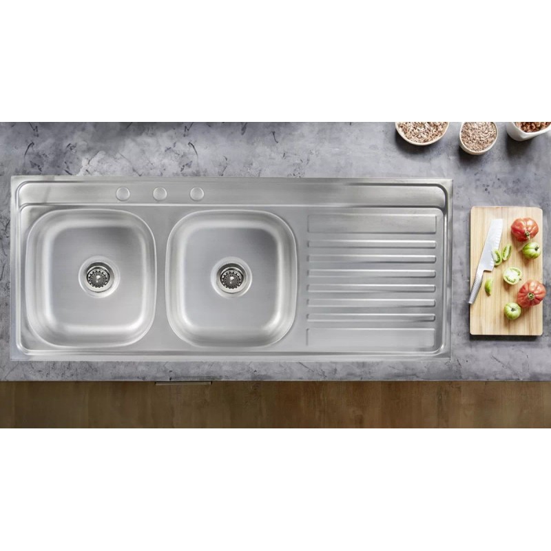 CNX Tarja Doble Para Fregadero 120x50cm, Kit De Instalación