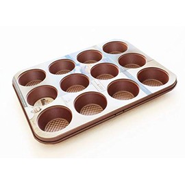 Alitaver David Burke Kitchen Commerical Weight 12 Cup Muffin Rose Gold Bakeware