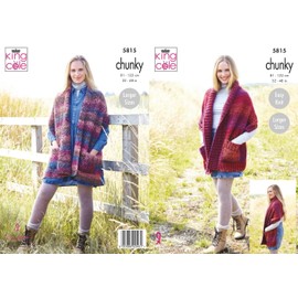 King Cole 5815 Adult Chunky Shawl Knitting Pattern