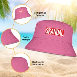 Skandal - Lustiger Fischerhut – Der perfekte Sonnenhut für Herren & Damen – Ideal als Malle-Outfit, Party-Accessoire & Festival-Eimerhut für den Strand | Farbe Pink