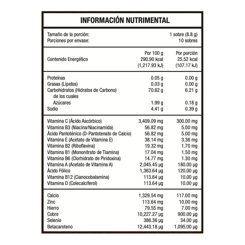 Shot C Vitaminas A D E Complejo B + Antioxidantes