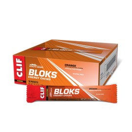 Clif Bloks CLIF BLOKS - Orange Flavor with Caffeine - Energy Chews - Non-GMO - Plant Based - Fast Fuel for Cycling and Running - Quick Carbohydrates and Electrolytes - 2.12 oz. (18 Count)