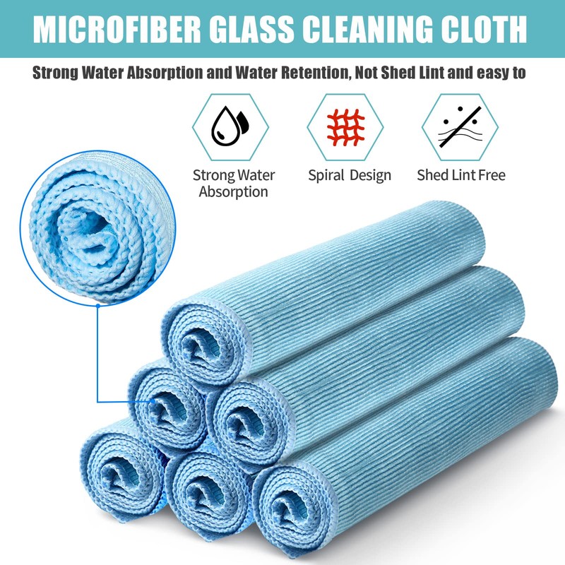 Tatuo 18 Pcs Microfiber Glass Cleaning Cloths (16 x 16)