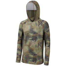 BASSDASH UPF 50+ Men’s Hunting Shirts with Mask Long Sleeve Camo Fishing Hoodie