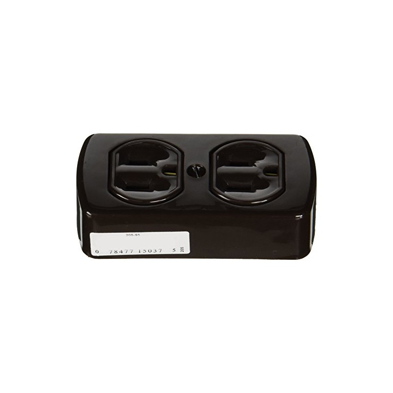 Leviton 15 Amp, 125 Volt, Grounding, Double Surface-Mount, 2 Round