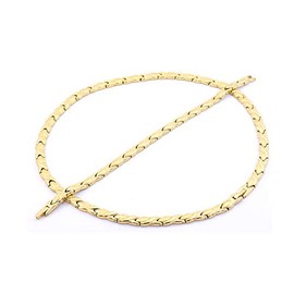 SPARKLE XOXO Hugs and Kisses Stainless Steel Stampato Necklace and Bracelet Set Gold Tone 20" Length