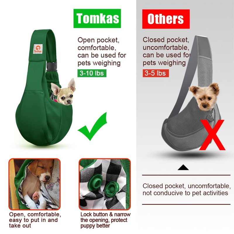 Tomkas Dog Sling Carrier for Small Dogs Puppy Carrier for