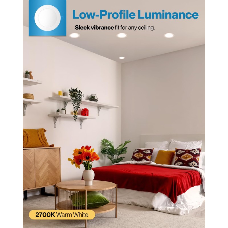 Sunco 16 Pack 6 Inch Ultra Thin LED Recessed Ceiling
