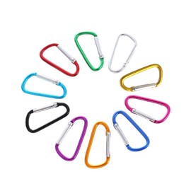 harukita Mountaineering Keychain, Hook, Keychain, Carabiner, D-Ring, Aluminum Alloy, Small, For Mountain Climbing, Fishing, Fall Prevention, Outdoor Activities, Set of 10, 10 Colors