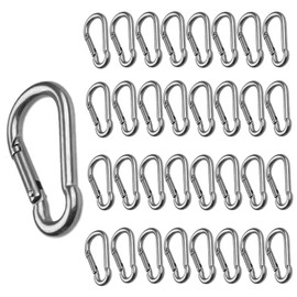 CertBuy 50pcs 2 Inch Stainless Steel Spring Snap Hook, 304 Stainless Steel Carabiner Clip Keychain Heavy Duty Quick Link Hook for Camping Fishing Hiking Traveling