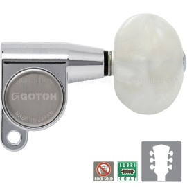 Gotoh NEW Gotoh SG360-P1 L3+R3 Tuning Keys w/ LARGE PEARLOID Buttons 3x3 - CHROME