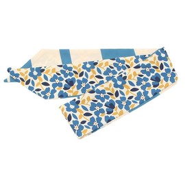 GOMINIMO Printed Satin Scarf Headband (Blue Floral) OR14-35