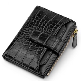 Simikol Crocodile Wallet Women RFID Blocking Bifold, PU Leather Card Holder