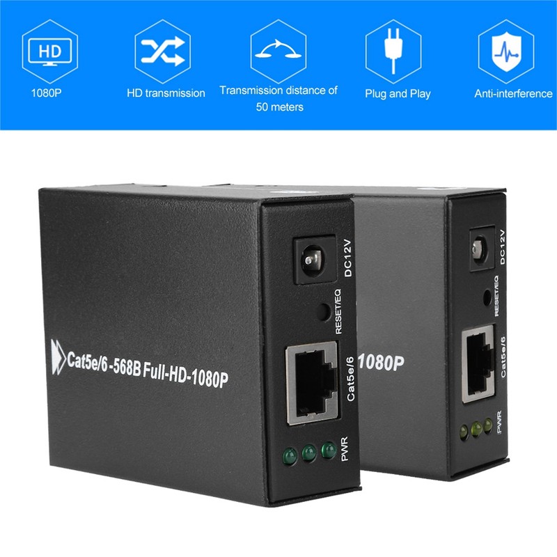 1 Pair 50m HD 1080P HDMI Cable Extender with One