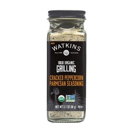 Watkin's Organic Cracked Peppercorn Parmesan Seasoning, 3.1 oz