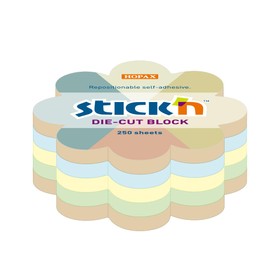 Mimbek Sticky Note Pads with Flower Shape | 250 Sheets – Made of Paper – Assorted Pale Colours – Measures 6.5 x 6.5 cm