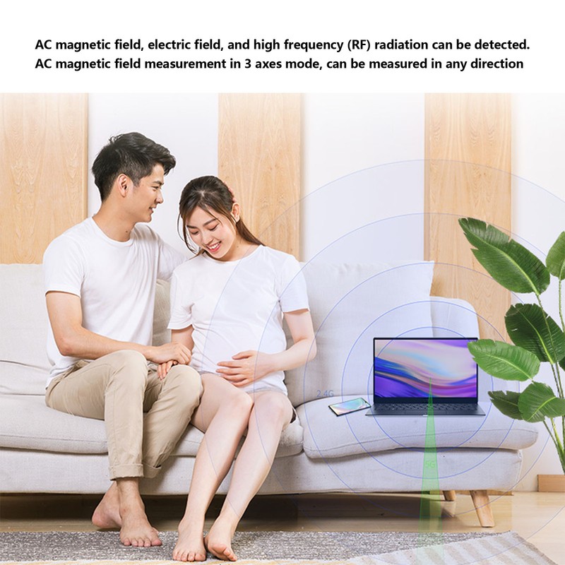Electromagnetic Radiation Detector Data Hold Sound Light Alarm EMF Radiation