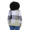 Ulla Popken Women's Plaid Print Stand Collar Long Sleeve Pullover,
