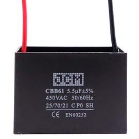 JCM 2 Wire Ceiling Fan Capacitor 5.5uF 450VAC CBB61