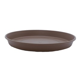 The HC Companies 12 Inch Round Prima Plastic Plant Saucer - Indoor Outdoor Plant Trays for Pots - 12.4 Inchx12.4 Inchx1.5 Inch in Cappuccino