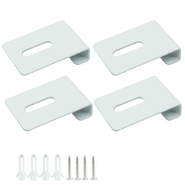 Bivethoi 8 PCS Metal Mirror Clips Mirror Holder Clips Heavy Mirror for Frameless Mirror Clips Wall Mounting Hanger for Mirror Tile Picture Frame Mirror Hanging Hardware Kit (White, 1/4 Inch)