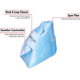 Skil-Care Fiber Filled Heel Cushion, Ultra Soft Pressure-Relieving Pad for Comfort and Skin Protection, Prevents Heel Ulcers and Sores, Easy-Adjust Strap