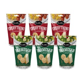Mrs. Cubbison's Cheese Crisps Great for Snacking and Salad Topper (3 Everthing Seasoned + 3 Parmesan Crisps)