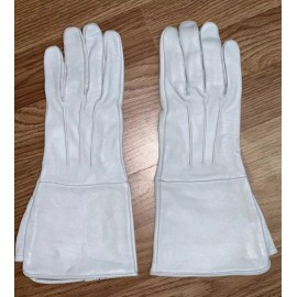 Glove007 White Leather Long Cuff Medieval Gauntlet Gloves New - M