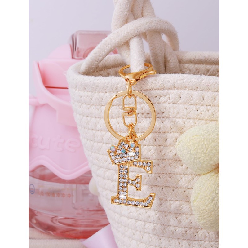 [Looking] Women Keychain Cute Stylish Alphabet Key Ring Pink Initial