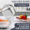 E-far 3 Pack Colander for Kitchen, Square Stainless Steel Metal