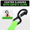Autofonder Retractable Ratchet Straps with Soft Loops(4 Pack)-(1,500lb Break Strength)