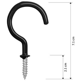 Ganchos de Techo de Gancho de la Taza, Ganchos para 20 Tazas, para Uso en Interiores y Exteriores, Ganchos de Taza de Metal para Colgar Tazas, Macetas, Luces, Toallas de Cocina, Negro