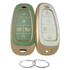 REPROTECTING TPU Key Fob Cover Compatible with (5 Buttons) 2019-2023 Hyundai Sonata Sanata Fe Tuscan Palisade (Matte Black/Matte Black)