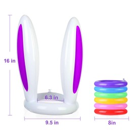 Easter Games - Inflatable Bunny Ears Ring Toss - Easter Games for Kids & Adults, Fun Family Party Games, Interactive Easter Toss Game, for Kids & Party Games for Kids