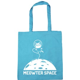 Hippowarehouse Meowter space - Cat astronaut Tote Shopping Gym Beach Bag 42cm x38cm, 10 litres
