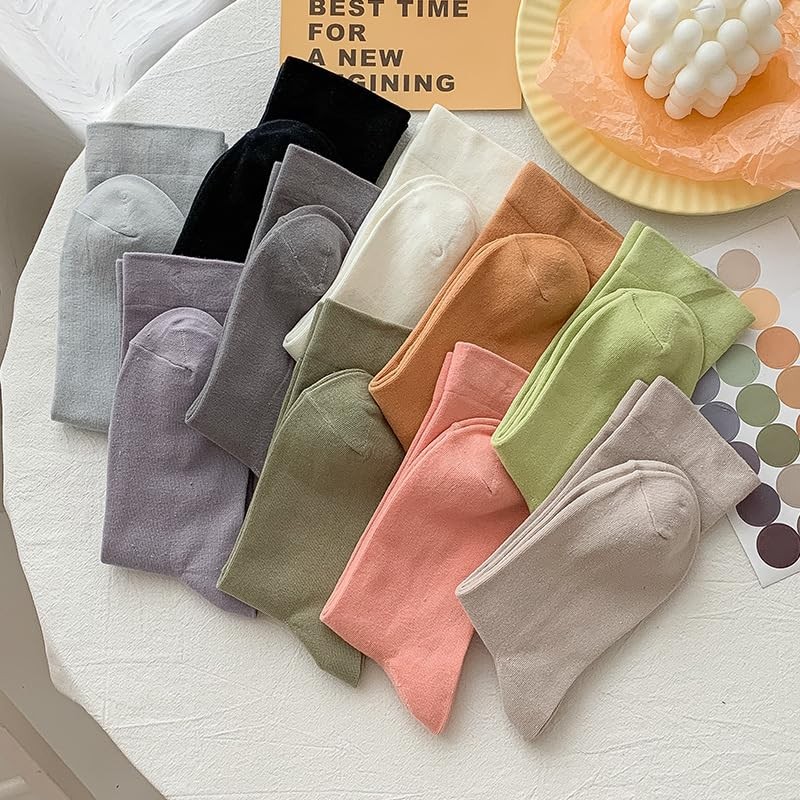 [Plus Nao] プラスナオ クルーソックス レディース 靴下 ソックス シンプル 無地 カラバリ豊富