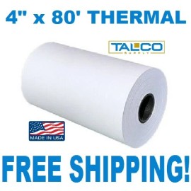Talco Supply (9) 4" x 80' THERMAL PAPER ROLLS FOR ZEBRA RW / QL 420 PRINTERS ~FREE SHIPPING~