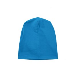SCHIETWETTER Accessory Lightweight Children's Beanie Hat Plain Colours Transition Hat Thin Headgear Logo Print, azuro