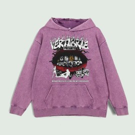 Vertebrae Graphic Hoodie 100% Cotton US Warehouse 6 ColorsColor: Purple, Size: L