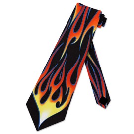 Three Rooker Hot Rod Flame Tie Mens Necktie