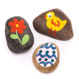Baker Ross AW239 Painting Stones — Creative Art and Craft Supplies for Kids to Make, Personalise and Decorate (Pack of 8-10), 7 cm