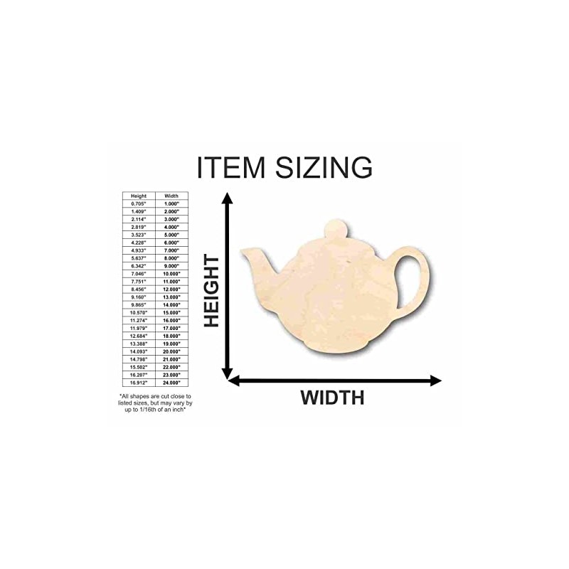 Unfinished Wood Teapot Shape Kitchen Craft up to 24" DIY
