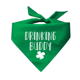 Tees & Tails Drinking Buddy with Shamrock St. Patrick's Day Irish Dog Bandana (Assorted Colors)