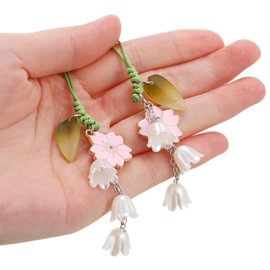 PartyKindom 2pcs Floral Phone Straps, Cute Key Chain Lanyard Decor for Women, Aesthetic Phone Charms for Cell Phones and Keychains