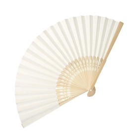 Woohome Pack of 15 Hand Fans, Foldable Paper Fans, Wedding Accessories for Wedding Decoration, Party, Festival and Picnic (White)