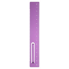 HARFINGTON Straight Ruler 15cm Metric Metal Aluminum Alloy Measuring Bookmark Clip Ruler Scale Tool for Measure Study Reading Classroom Office, Rose