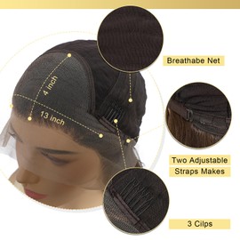 SOMIARIK 13x4 Lace Front Short Wavy Ash Blodne Wigs Ash Blonde with Dark Roots Pre Plucked with Baby Hair Natural Looking 150% Density Heat Resistant Party Date Daily Wear Wig 22 Inch